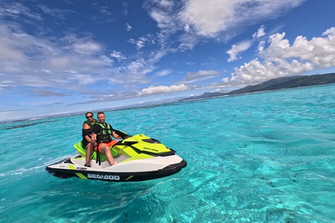2h Express Adventure by JET SKI in Raiatea - Sacred Island - Tehurui Bay and the view toward Mount Temehani