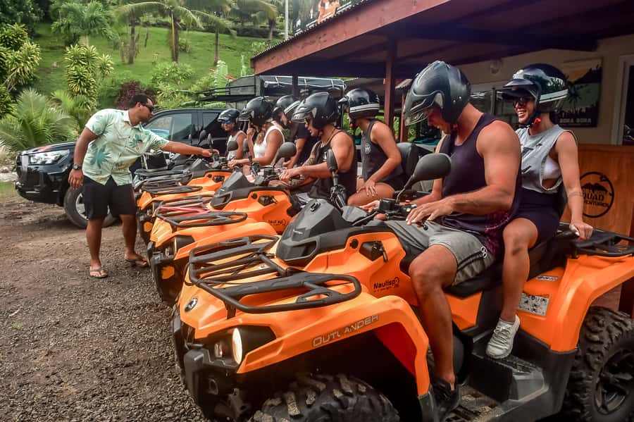 Bora Bora: Combo ATV & Jet Ski Day Trip with Polynesian BBQ - WWII guns and the island’s past