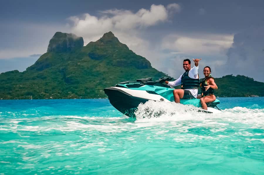 Bora Bora: Combo ATV & Jet Ski Day Trip with Polynesian BBQ - From ATV dust to the lagoon at noon