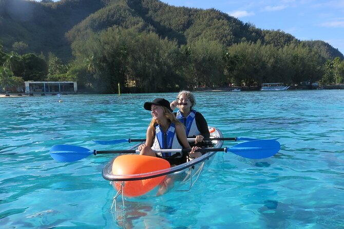 Eco guided excursion to the lagoon of Moorea in a transparent kayak Afternoon 2h - What the $60.73 price includes