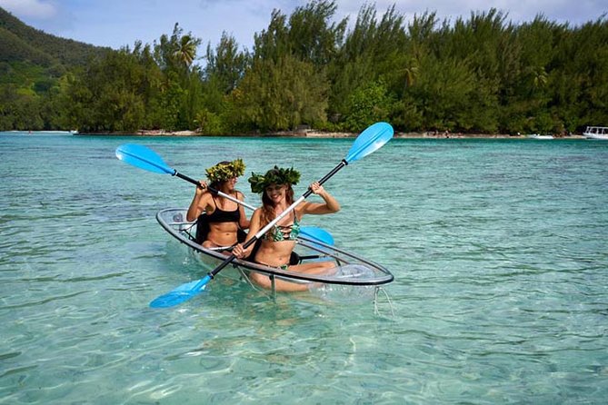 Eco guided excursion to the lagoon of Moorea in transparent kayak 1/2 day morning - Key points about Moorea’s transparent kayak tour