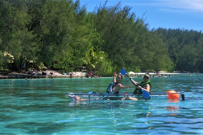 Eco guided excursion to the lagoon of Moorea in transparent kayak 1/2 day morning - Turtles, rays, sharks, and the luck of the lagoon