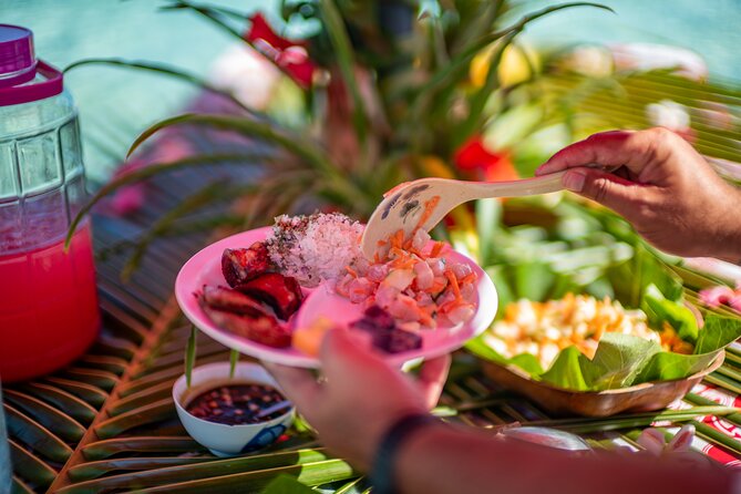 Full Day Combo Bora Bora ATV Tour & Motu Pass with Buffet - Faanui brings history, plants, and crafts
