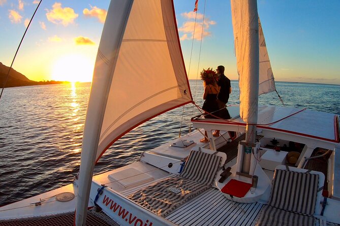 PRIVATE Sunset Cruise : Moorea Sailing on a Catamaran named Taboo - Sailing through Cook’s Bay