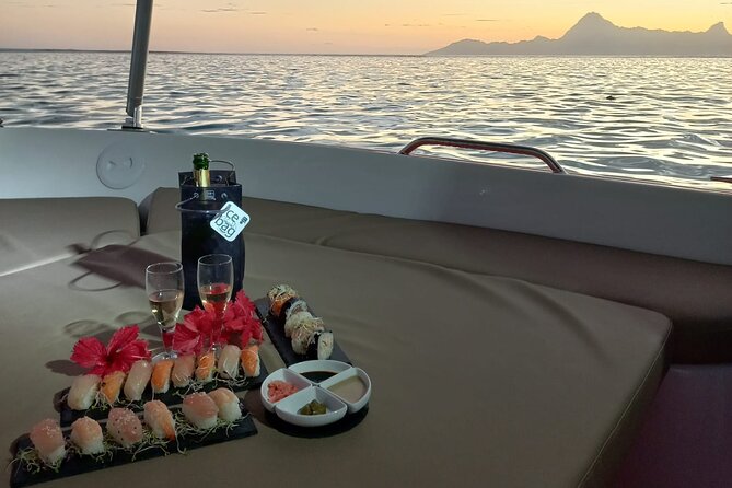 Sunset Cruise in Tahiti - Cocktails, wine, sushi, and snacks