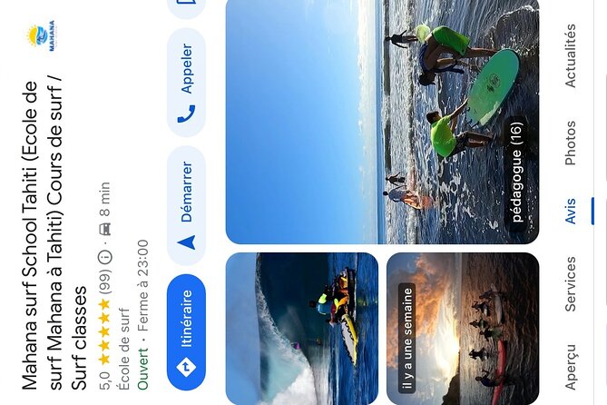 SURF TAHITI Bites & Waves – Surf experience with every bite - The first 90 minutes: learning at your level
