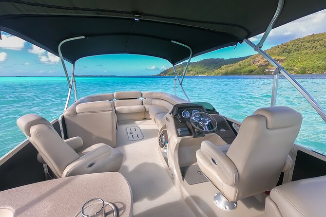Toa Boat Bora Bora Private Lagoon tour On Majestic Pontoon Boat - Drinks, Fruit, And The Need To Confirm