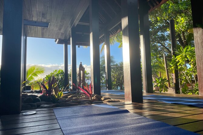Yoga at sunrise at Sofitel Moorea, overlooking Tahiti - Arriving at Beach Bar at 7:15 a.m.